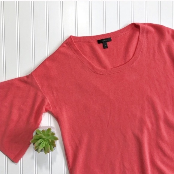•J. Crew• peach bell sleeve knit top - Picture 4 of 6